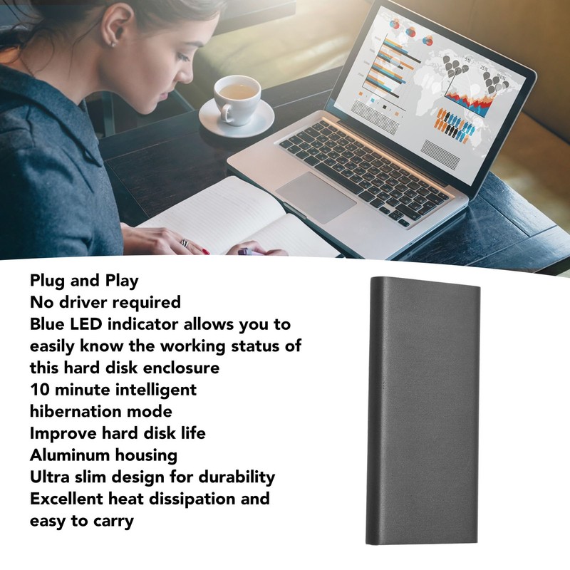 Tyep C to MSATA Enclosure Aluminum Alloy USB3.1 Gen2 Type