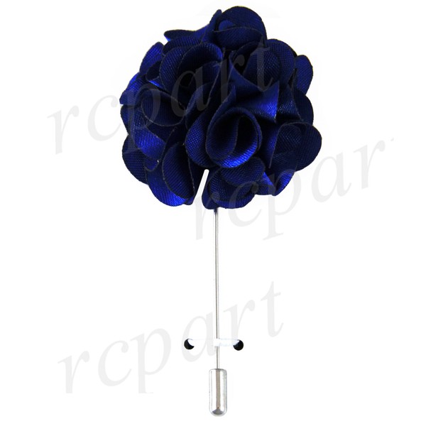 New formal Men's Suit chest brooch royal blue fabric flower lapel pin prom party
