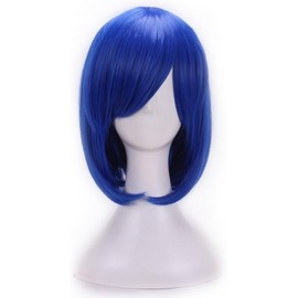 30cm Short Straight Hair Wig Anime Cosplay Costume Party Wigs (Blue)
