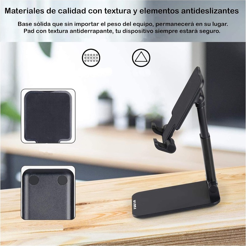 Vimi Soporte Celular De Mesa Ajustable con Inclinación Posiciones (Negro)