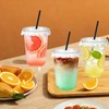 Cashger 16 oz Plastic Cups with Lids and Straws To