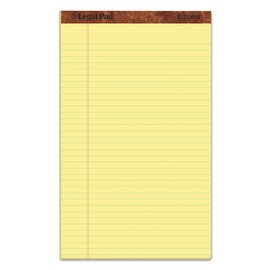 TOPS The Legal Pad Writing Pads, 8-1/2" x 14", Canary Paper, Legal Rule, 50 Sheets, 12 Pack (7572)