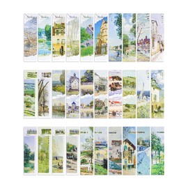 GAUENEEN 30 Pcs Paper Bookmarks, Art Works Bookmark Bulk for Book Lovers, Aesthetic Bookmarks Set for Women Men, Fun Book Lovers Gifts (Sisley)