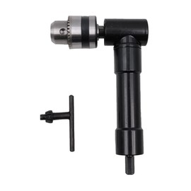 ZONADAH Metal Head Carbon Steel Right Angle Bend Extension Chuck 90 Degree Drill Attachment Adaptor 8mm Hex Shank Power Electric Drill Tool Black