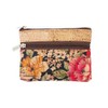 Boshiho Eco-Friendly Cork Zip Wallet with Key Ring, Multi flower.,