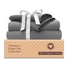 500-Thread-Count Organic Cotton Bed Sheets-Set - 500TC Queen Size Gray
