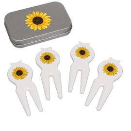 Azeeda 'Sunflower' Golf Divot Tool/Repair Fork Gift Set (GO00028097)