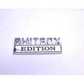 DIGIART INTERNATIONAL SHITBOX EDITION CAR EMBLEMS 3D ZINC ALLOY METAL CHROME SILVER FINISH