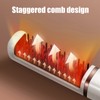 Hair Straightener Brush USB Rechargeable Hair Straightening Curling Brush Pearl