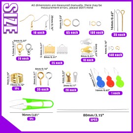Swpeet 950Pcs Jewelry Making Supplies Kit with Jewelry Making Tools, 3 Type Jewelry Pliers, 3 Colors Jewelry Wires and 20 Styles Jewelry Findings, with Jump Rings Plastic Caliper Awl Tweezers Scissors