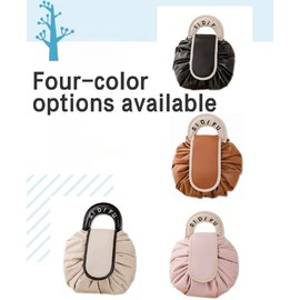 Drawstring Travel Cosmetic Bag Women, Lazy Makeup Bag with Drawstring, Travel Cosmetic Bag, Large Capacity, Drawstring Makeup Bag, Beam Mouth Storage Bag, Travel Storage Bag, Pink, pink, Modern and