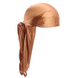 Gold Durag Silky Feel Doo Head Wrap Bandana Soft Cap Unisex Mens Womens Wrap One Size Plain Durags
