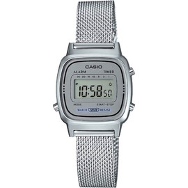 CASIO LA670WEM-7 Casio Standard Women's Quartz, Digital Metal, Mesh, Silver, Gray, Bracelet Type