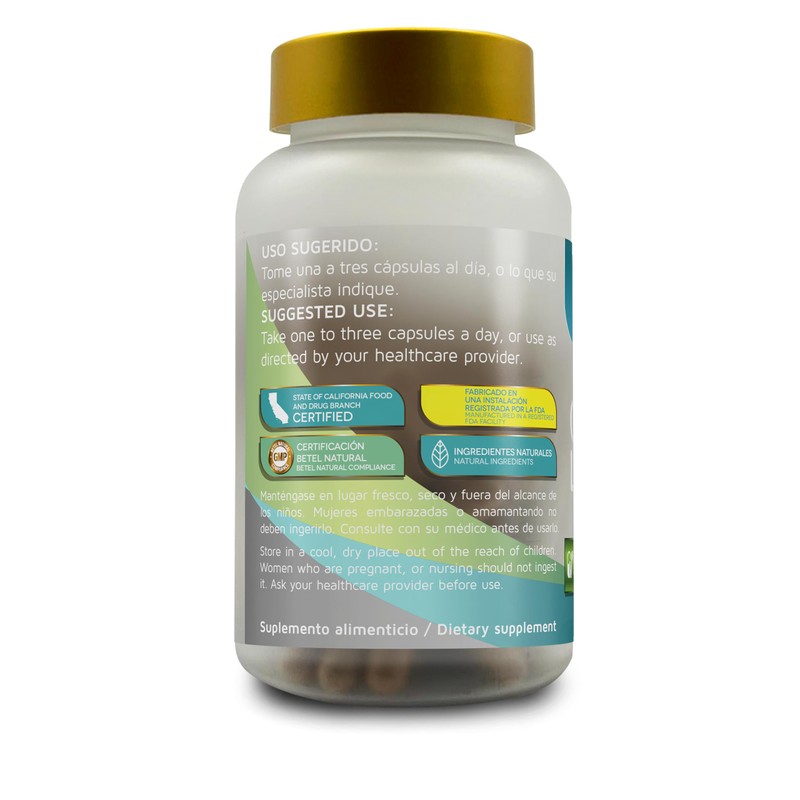 Betel Natural Premium Cuachalalate Capsulas de 1350 mg | Soporte