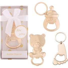 24PCS Poppin Keychain Baby Openers for Baby Shower Party Favors Return Gifts for Guests,Baby Shower Games or Baby Birthday Prizes Gender Reveal Souvenirs (Multi-White)