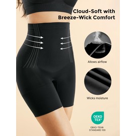 Momcozy Shapewear for Women, High Waisted Tummy Control Shorts, Faja Body Shaper, Underwear for Postpartum & Daily Dress Black