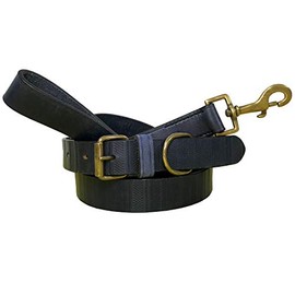 BRADLEY CROMPTON Genuine Leather Matching Pair Dog Collar and Lead Set M