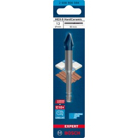 Bosch Professional 1 x Expert HEX-9 HardCeramic Drill Bit for Roof Tiles, Diameter 12.00 mm, Accessories Hammer Drill)