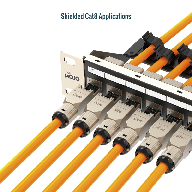 Tecmojo CAT8 Shielded RJ45 connector, Tooless Field Plug 40Gigabit, 2
