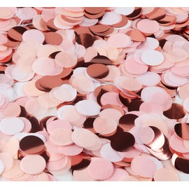 ABSOFINE 100 g Confetti Rose Gold Multicoloured Confetti Decoration 2.5 cm Round 8000 Pieces Tissue Paper Confetti Paper Confetti Wedding for Wedding, Birthday, Christening, Valentine's Day