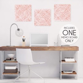 Sweet Jojo Designs Pink Floral Rose Fabric Memory Memo Photo Bulletin Board - Solid Light Blush Flower Luxurious Elegant Princess Vintage Boho Shabby Chic Luxury Glam High End Roses