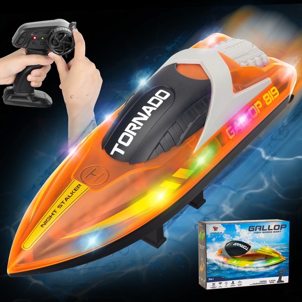 RANFLY RC Boat for Kids 8-12, 15+ MPH Fast Remote