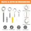Rhimooay Screw Hooks, Small 304 Stainless Steel, Pack of 10,