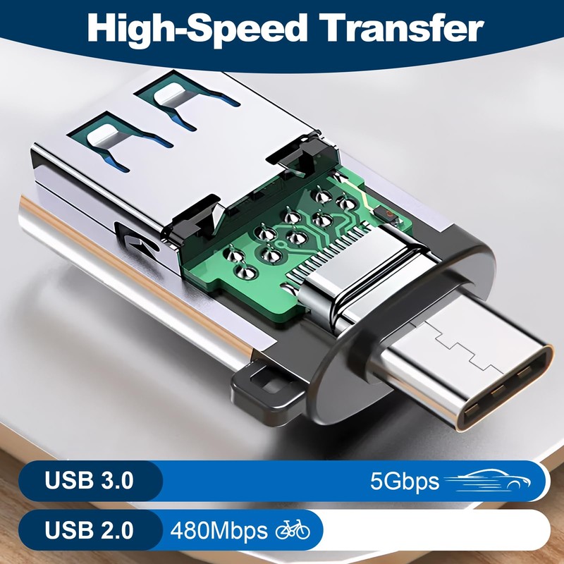 Quwem 3pcs USB C to USB Adapter, Type C Thunderbolt