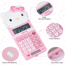 Cute Kids' Mini Calculator - 5.9 x 2.6in, LCD Display, Battery Powered (Included), Perfect for School