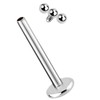 Ear Piercing Labret Stud 1.2 mm with Three Mini Balls,