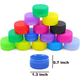 LAUQEE 100PCS Plastic Bottle Caps DIY Craft Environmental Protection Bottle Caps for Intelligence Development Stickes (Mixed Color)