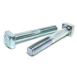 (2 Pieces) 3/8"-16x5" Square Head Bolts Grade A307 Zinc Clear