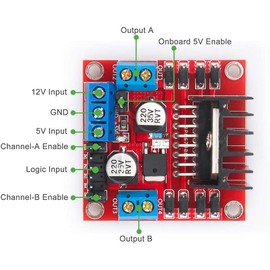 DUBEUYEW L298N Motor Drive Controller Board Module Dual H Bridge DC Stepper for Arduino Smart Car Robot MEGA R3 2560 ESP32 ESP826 (Pack of 2)