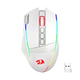 Redragon M991 Wireless Gaming Mouse, 19000 DPI Wired/Wireless Gamer Mouse w/Rapid Fire Key, 9 Macro Buttons, 45-Hour Durable Power Capacity and RGB Backlight for PC/Mac/Laptop, White