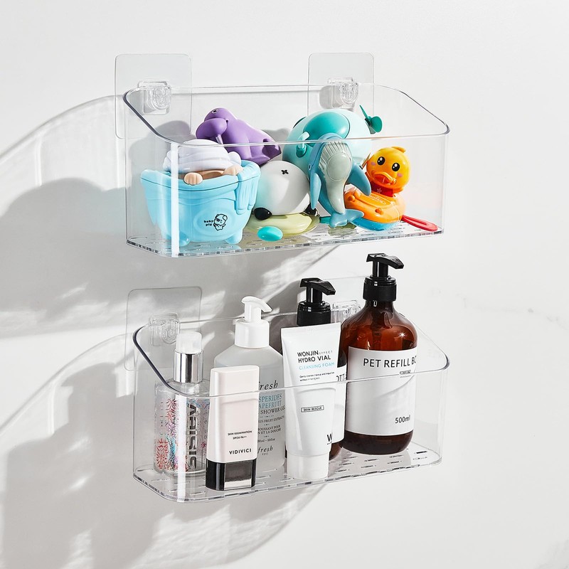 CQUNM Bath Toy Storage Holder for Bathtub, Clear Bath Toy
