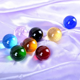 LONGWIN Multicolor 40mm (1.6 inch) Crystal Solid Ball Glass Sphere Healing Stone Pack of 8