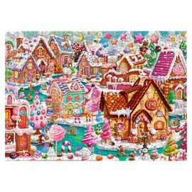 Funny Winter Scenic Puzzles for Adults 1000 Pieces, Magic Candy Cute Jigsaw Puzzles, Pretty Colorful Art Puzzles