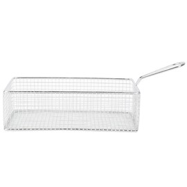 2Pcs Frying Basket with Handle, Deep Fry Basket Culinary Basket Stainless Steel Kitchen Mesh Wire Big French Fries Basket for Frying Food