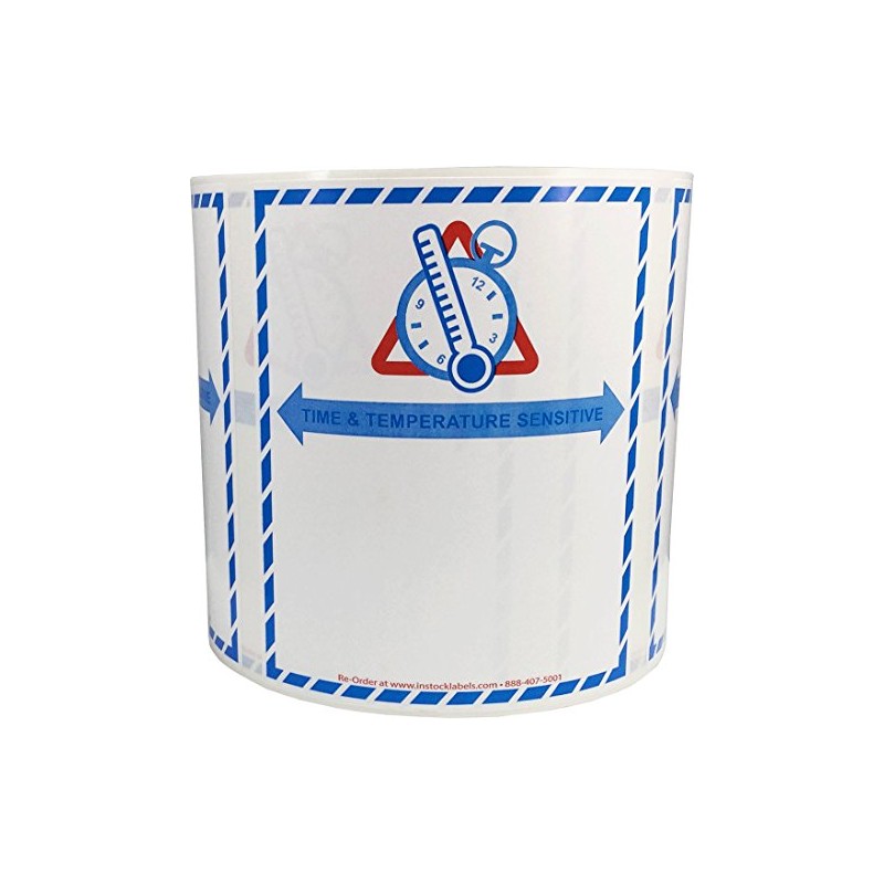 Time Temperature Sensitive Labels 4 x 4 3/4 Inch 500