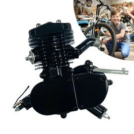 BJTDLLX Bicycle Engine, 80CC 2 Stroke Petrol Gas Engine, Stroke 38mm Electronic Ignition Gasoline Engine, 1.65kw 5500r/min Bicycle Motor Kit for Motorized Bicycle Bike Gas Powered -Black