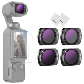 NEEWER Magnetic ND Filter Set, Compatible with DJI Osmo Pocket 3 Creator Combo Accessories, 4 Pack, HD Neutral Density Filter Polarising Filter ND8/CPL ND16/CPL ND32/CPL ND64/CPL, 2 x Screen