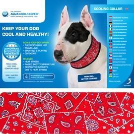 Cooling Collar Red Western for Dogs Size XL 44-55 cm x 7 cm