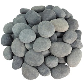 GreenVibe River Rocks for Landscaping, 40lbs Aquarium Rocks, 2-3 Inch Black Pebbles for Indoor Plants, High Polished Stones for Garden Paving Plant Rocks Crafting Walkways