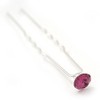 Bridal/Wedding/Prom/Party Set Of 6 Fuchsia Austrian Crystal Hair Pins In