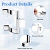 BOUYAO Towel Bar Brackets Set of 2 Chrome Shower Door