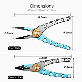 SANLIKE Aluminum Fishing Pliers Saltwater Fishing Line Braid Cutter Durable Fishing Tackle with Lanyard Multi Sea fishing Tool Hook Remover