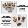 HDGSAFD 12 Digital Stamps and 1 Ink Pad, Wooden Stamp,
