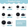 TOAOB 830pcs Plastic Eyes 4mm to 10mm Black Flat Back