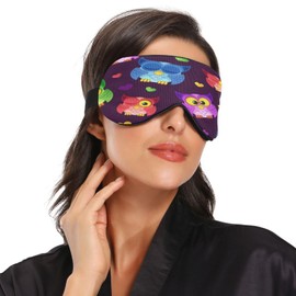 YETTASBIN Owl Sleep Eye Mask for Men Women, Light Blocking Sleep Mask Soft Comfort Night Eye Mask Braethable Eye Blinder Elastic Contoured Blindfold for Travel Sleeping