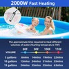 2000W Rapid Heating Square Immersion Water Heater for Inflatable Pool